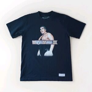 Nostalgia Co. Mitchell‎ & Ness Wrestlemania III Andre The Giant Tee Size M Black